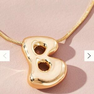 Anthropologie Bubble Letter Necklace “B” NWT